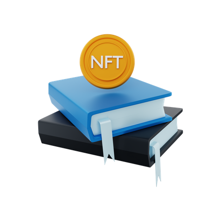 Livro de conhecimento NFT  3D Illustration