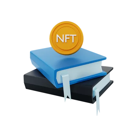 Livro de conhecimento NFT  3D Illustration