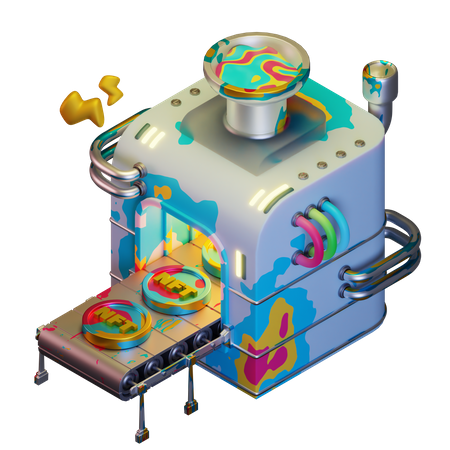 NFT machine  3D Illustration