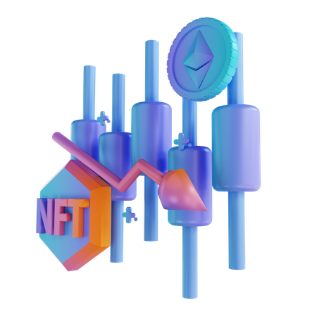 Nft Market Crash  3D Illustration