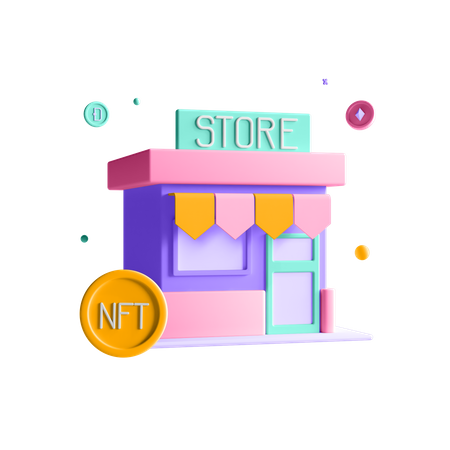 NFT Marketplace  3D Illustration