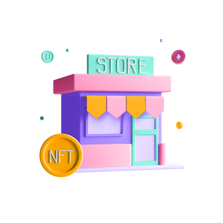 NFT Marketplace  3D Illustration