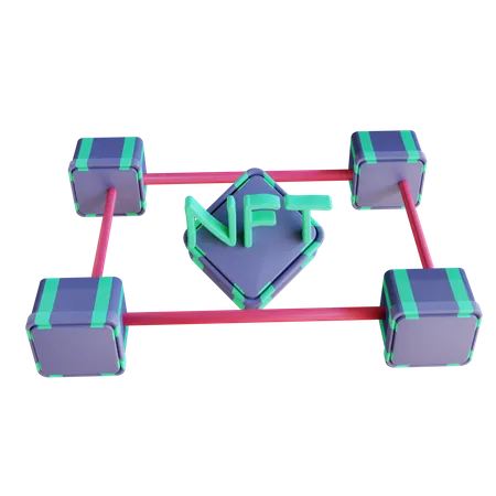 Nft marketplace network  3D Illustration