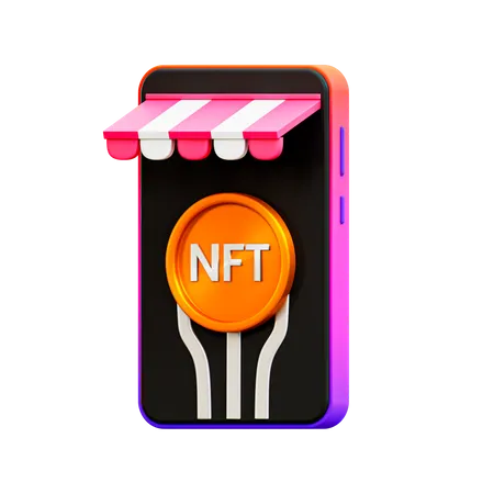Mercado NFT  3D Illustration