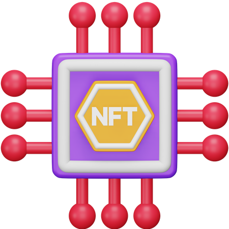 Nft Microchip 3D Icon
