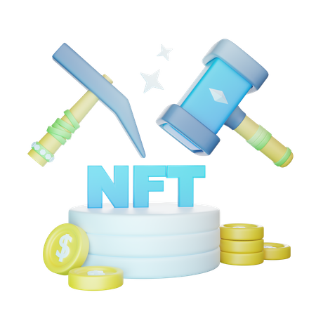 Minería nft  3D Icon