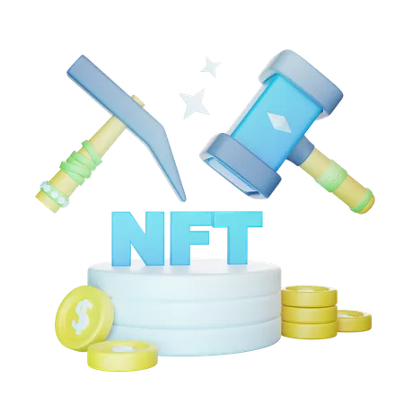 Minería nft  3D Icon