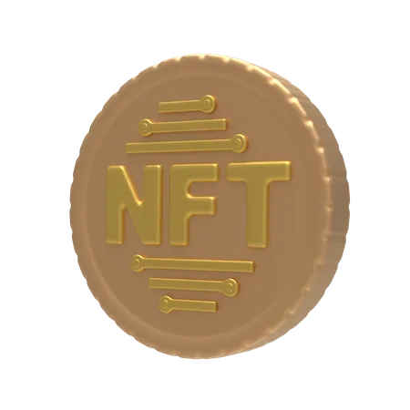 Moneda nft  3D Illustration