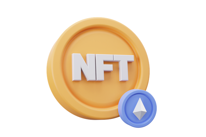 Moneda nft  3D Icon