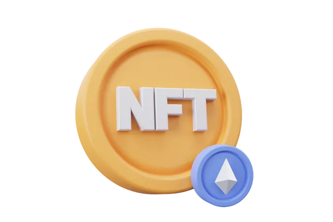 Moneda nft  3D Icon