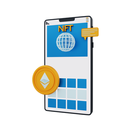 NFT-Coin-App  3D Illustration