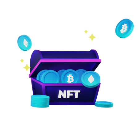 NFT-Münztruhe  3D Illustration