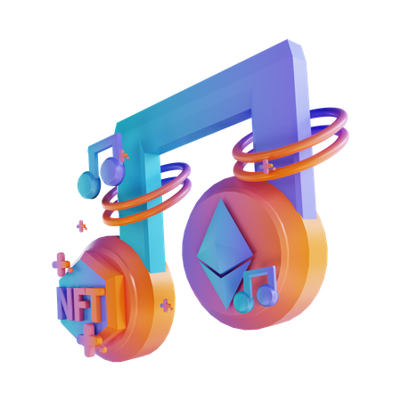 Nft Music  3D Illustration