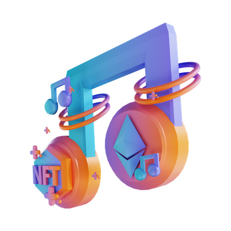 NFT-Musik  3D Illustration