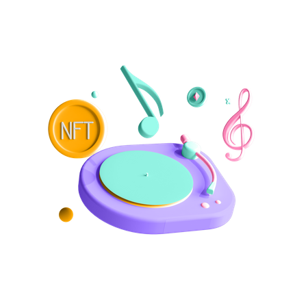 Musique nft  3D Illustration