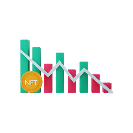 NFT negative chart 3D Illustration