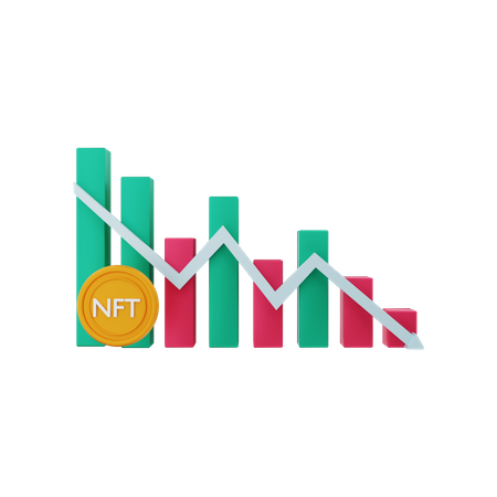 NFT-Negativdiagramm  3D Illustration