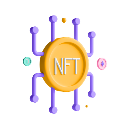 NFT Network  3D Illustration