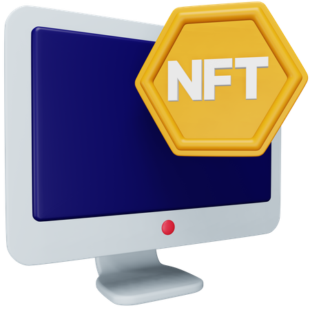 Écran d'ordinateur nft  3D Icon