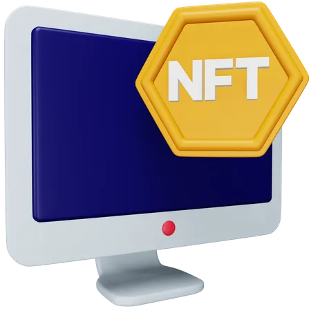 Écran d'ordinateur nft  3D Icon