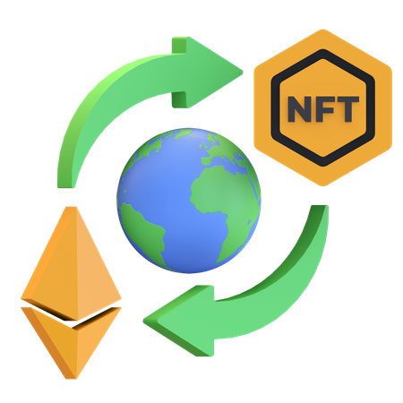 NFT para Ethereum  3D Illustration