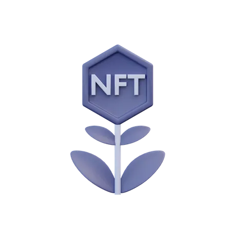 Nft Plant  3D Illustration