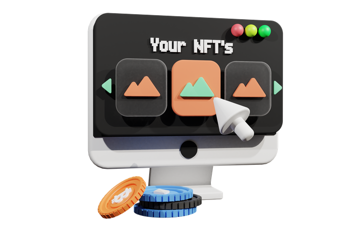 NFT-Plattform-Website  3D Illustration