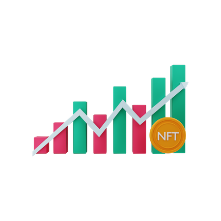 NFT positive chart  3D Illustration