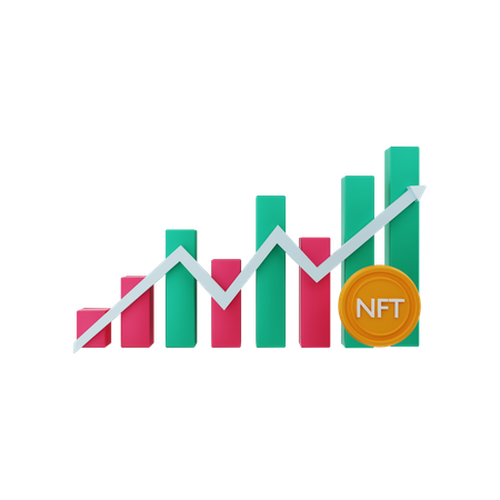 NFT positive chart 3D Illustration
