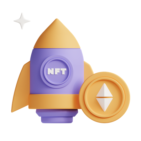 NFT-Rakete  3D Icon