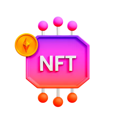 Red nft  3D Illustration