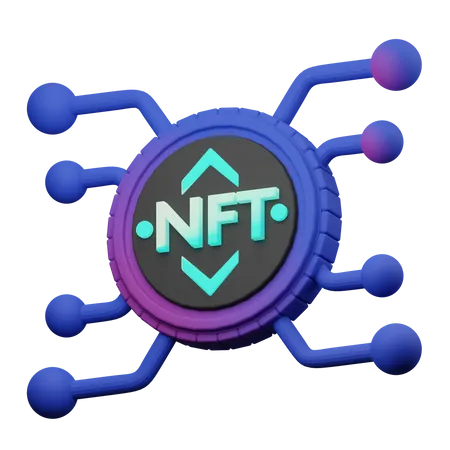 Red nft  3D Illustration