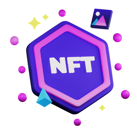 Red nft  3D Illustration