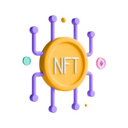 Réseau nft  3D Illustration