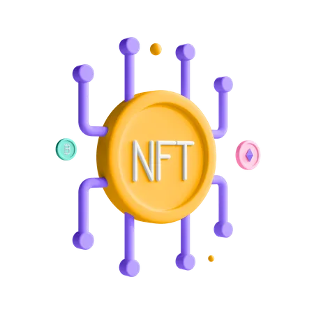 Réseau nft  3D Illustration