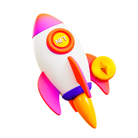 NFT Rocket 3D Illustration