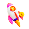 nft rocket 3d illustration