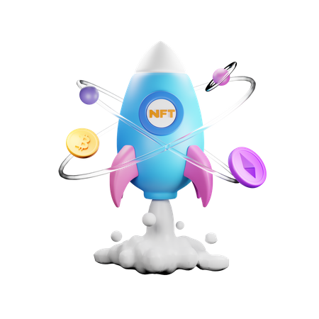 Nft Rocket  3D Icon