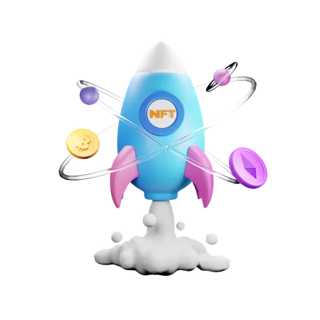 Nft Rocket  3D Icon