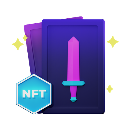 NFT-Sammelkarte  3D Illustration