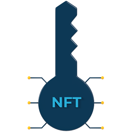 NFT-Schlüssel  3D Illustration