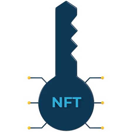 NFT-Schlüssel  3D Illustration