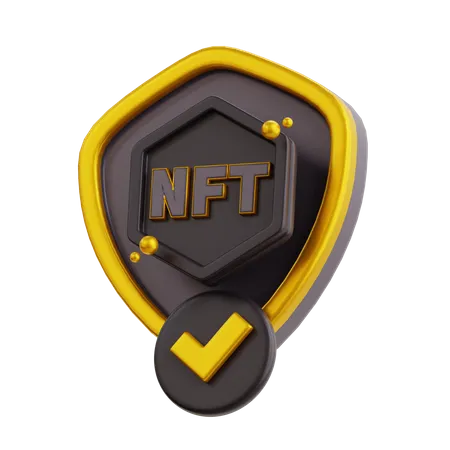 3 D NFT Coin Security With Black Color Icon 3D Icon