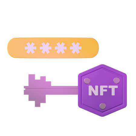 NFT Security Key 3D Illustration