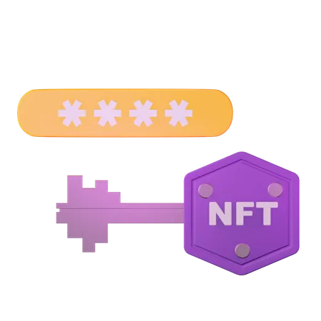 NFT Security Key  3D Illustration