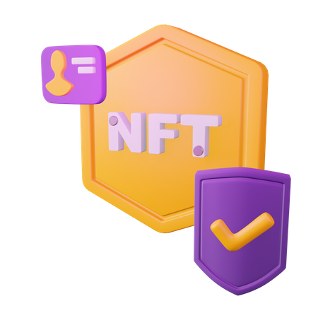 NFT security shield  3D Illustration