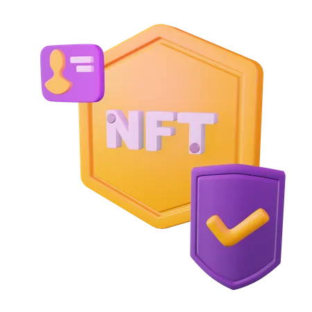 NFT security shield  3D Illustration