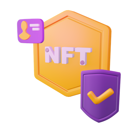 NFT security shield 3D Illustration