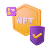 3d nft protection shield logo