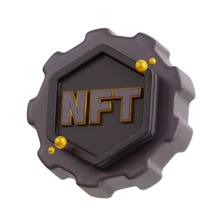 3 D NFT Coin Configuration With Black Color Icon 3D Icon